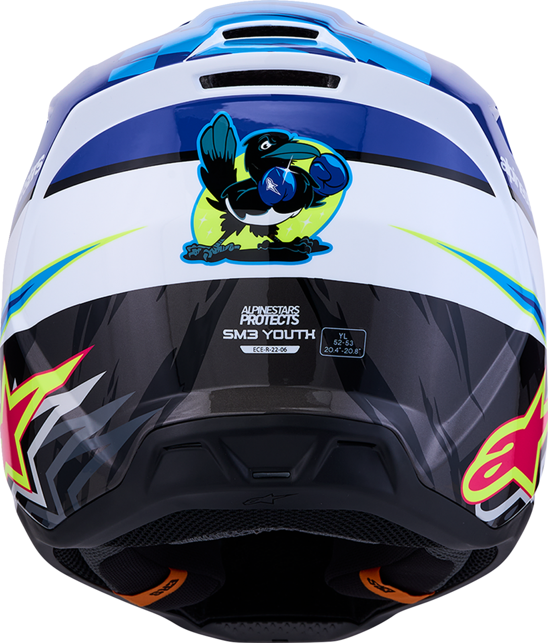 ALPINESTARS Youth SM3 Helmet - Falcon - Blue/White/Black/Pink Fluo - Small 8301327-7347- YS