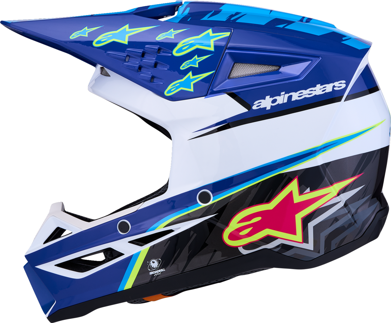 ALPINESTARS Youth SM3 Helmet - Falcon - Blue/White/Black/Pink Fluo - Small 8301327-7347- YS