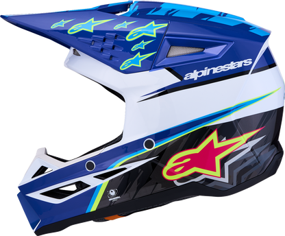 ALPINESTARS Youth SM3 Helmet - Falcon - Blue/White/Black/Pink Fluo - Small 8301327-7347- YS