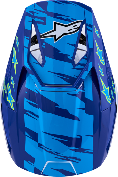 ALPINESTARS Youth SM3 Helmet - Falcon - Blue/White/Black/Pink Fluo - Medium 8301327-7347- YM