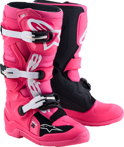 ALPINESTARS Youth Tech 7S Boots - Fluorescent Pink/Black/White - US 2 / EU 34 2015017-3187-2