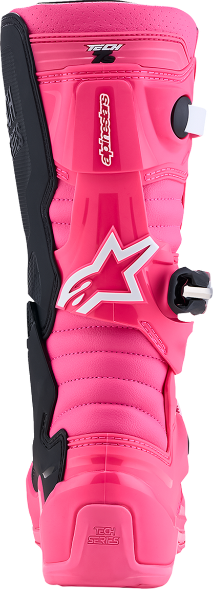 ALPINESTARS Youth Tech 7S Boots - Fluorescent Pink/Black/White - US 2 / EU 34 2015017-3187-2