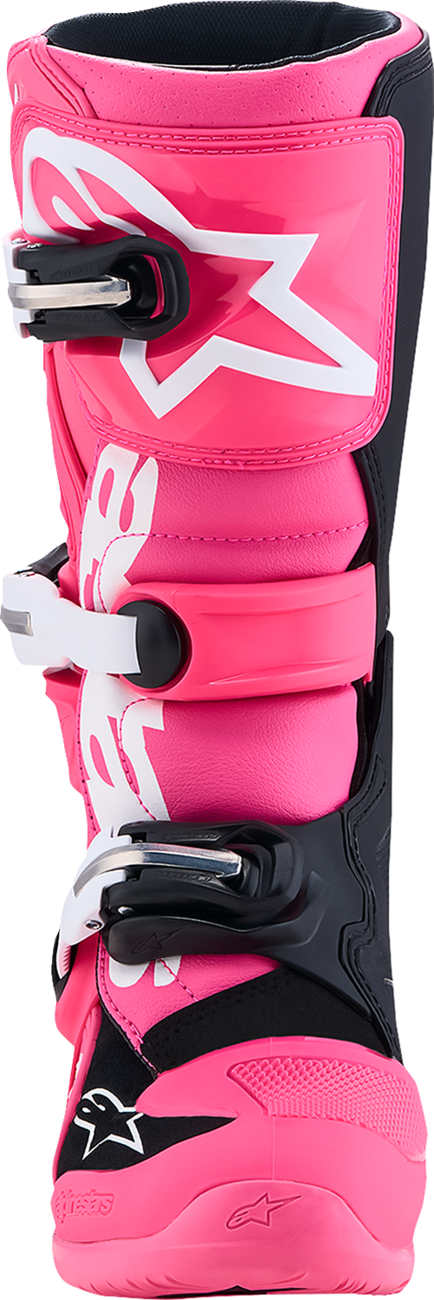 ALPINESTARS Youth Tech 7S Boots - Fluorescent Pink/Black/White - US 2 / EU 34 2015017-3187-2