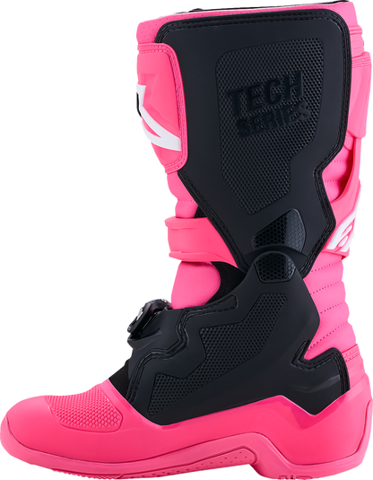 ALPINESTARS Youth Tech 7S Boots - Fluorescent Pink/Black/White - US 2 / EU 34 2015017-3187-2