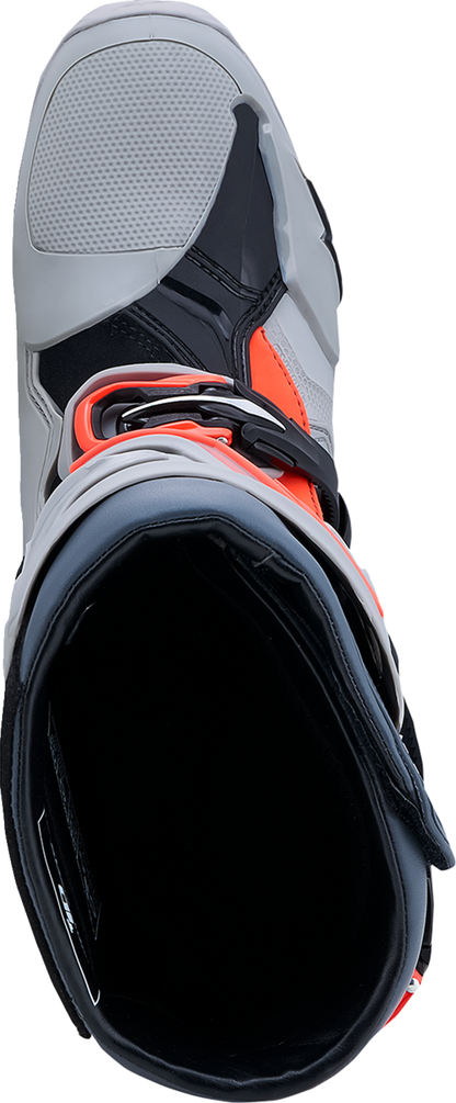 ALPINESTARS Tech 10 Enduro Boots - Medium Gray/Dark Gray/Fluorescent Red - US 13 / EU 48 2010025-9338-13