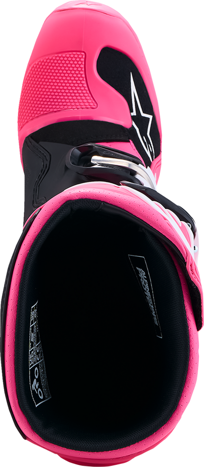 ALPINESTARS Youth Tech 7S Boots - Fluorescent Pink/Black/White - US 2 / EU 34 2015017-3187-2