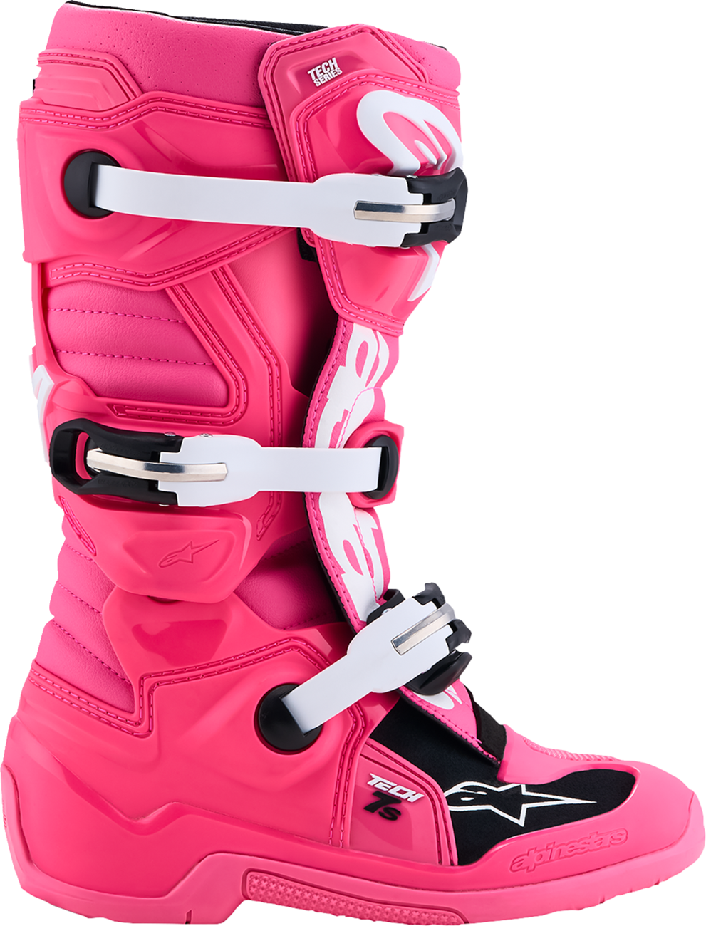 ALPINESTARS Youth Tech 7S Boots - Fluorescent Pink/Black/White - US 2 / EU 34 2015017-3187-2