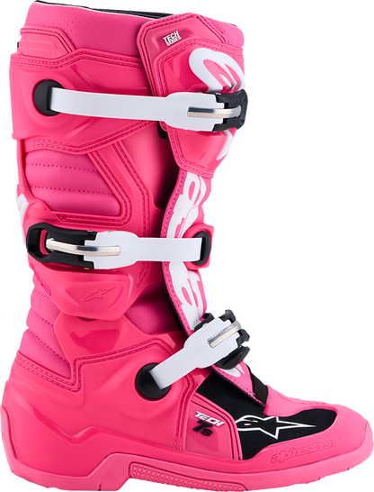 ALPINESTARS Youth Tech 7S Boots - Fluorescent Pink/Black/White - US 3 / EU 35.5 2015017-3187-3