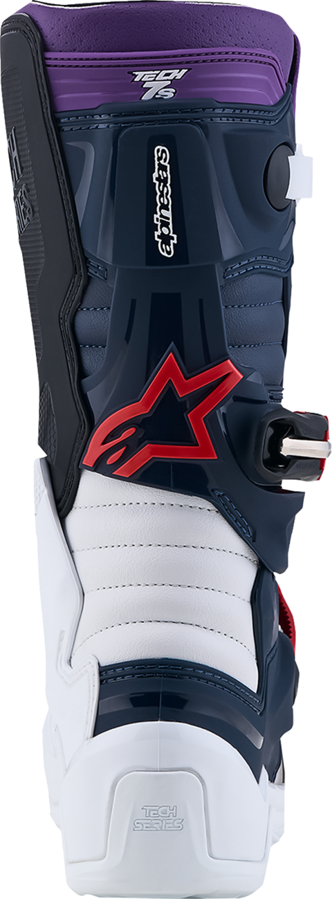 ALPINESTARS Youth Tech 7S Boots - Dark Blue/White/Black/Purple - US 6 / EU 39 2015017-7341-6