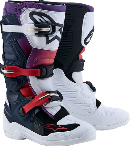 ALPINESTARS Youth Tech 7S Boots - Dark Blue/White/Black/Purple - US 8 / EU 42 2015017-7341-8