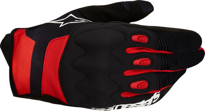 ALPINESTARS Techdura Gloves - Black/Bright Red - Large 3564524-1303-L
