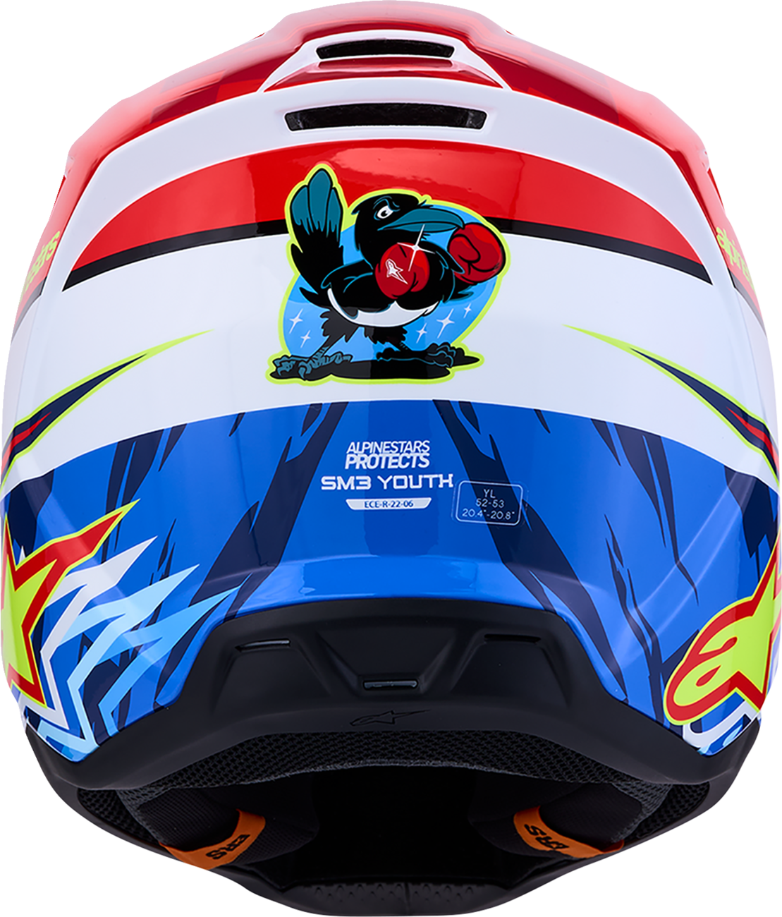 ALPINESTARS Youth SM3 Helmet - Falcon - Red Fluo/White/Blue/Yellow Fluo - Small 8301327-3206- YS