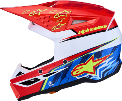ALPINESTARS Youth SM3 Helmet - Falcon - Red Fluo/White/Blue/Yellow Fluo - Small 8301327-3206- YS