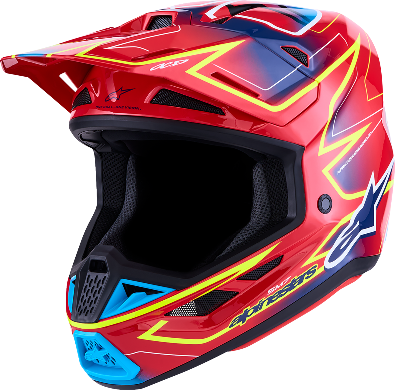 ALPINESTARS SM7 Helmet - Cast - Red/Yellow Fluo/Blue - Medium 8302626-3226-M