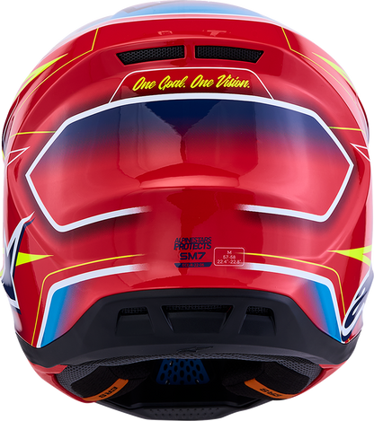 ALPINESTARS SM7 Helmet - Cast - Red/Yellow Fluo/Blue - Medium 8302626-3226-M
