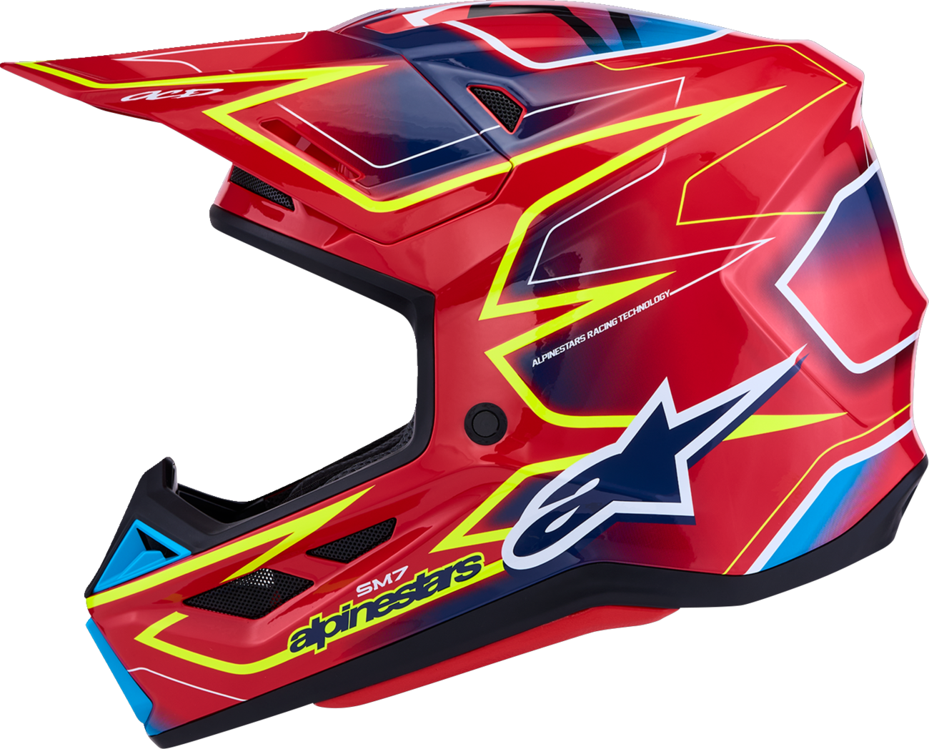 ALPINESTARS SM7 Helmet - Cast - Red/Yellow Fluo/Blue - Medium 8302626-3226-M