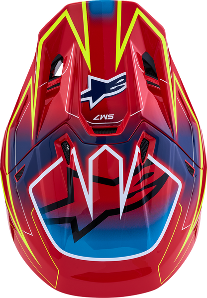 ALPINESTARS SM7 Helmet - Cast - Red/Yellow Fluo/Blue - Medium 8302626-3226-M