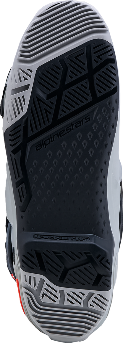 ALPINESTARS Tech 10 Enduro Boots - Medium Gray/Dark Gray/Fluorescent Red - US 8 / EU 42 2010025-9338-8