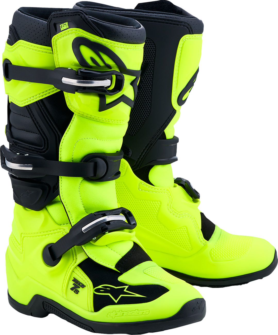 ALPINESTARS Youth Tech 7S Boots - Fluorescent Yellow/Black - US 8 / EU 42 2015017-551-8