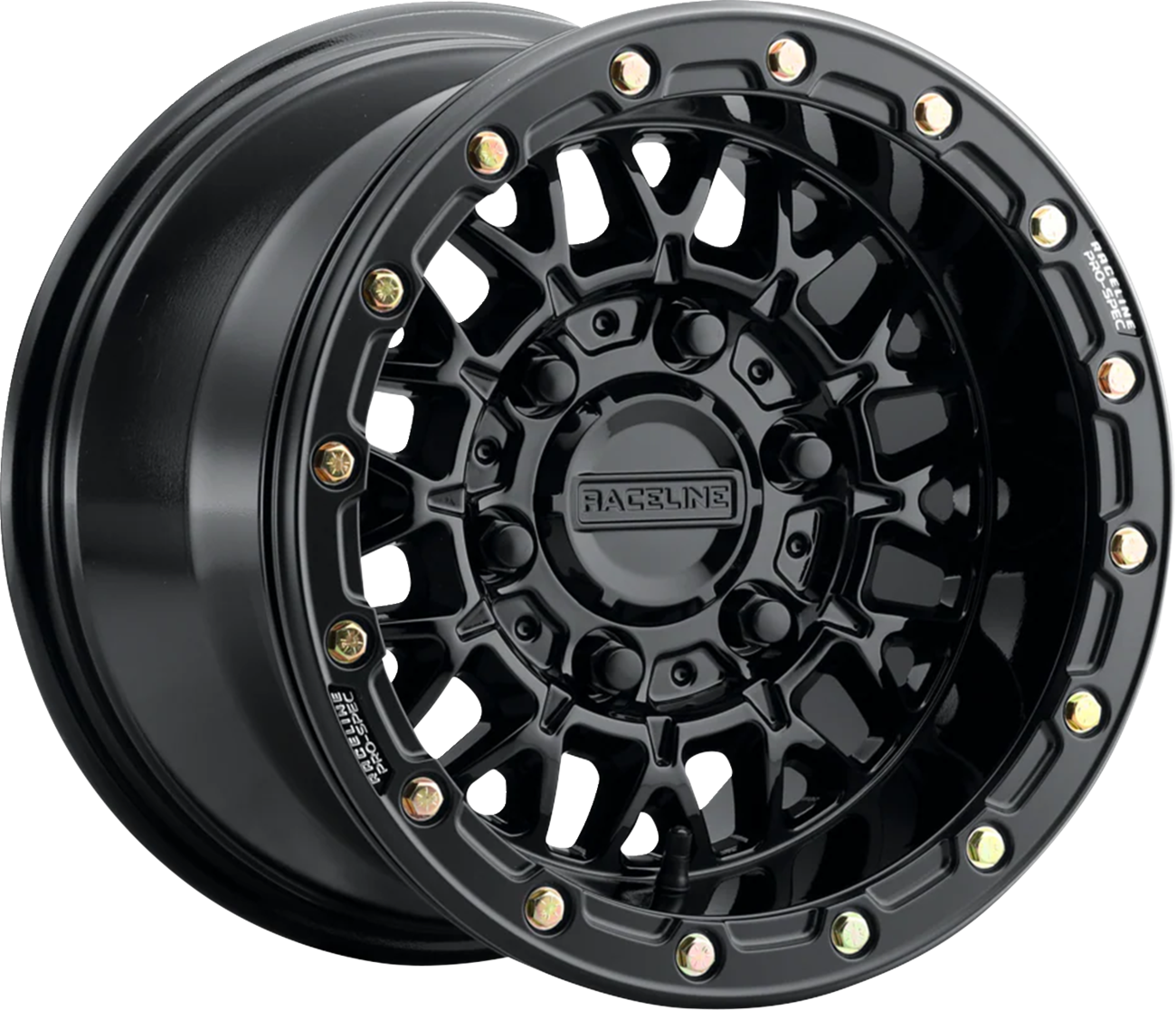 RACELINE WHEELS Wheel - Omega Beadlock - Front/Rear - Black with Gloss Black Ring - 15x6.5 - 6/5.5 - +74 mm A15GB-56560+74