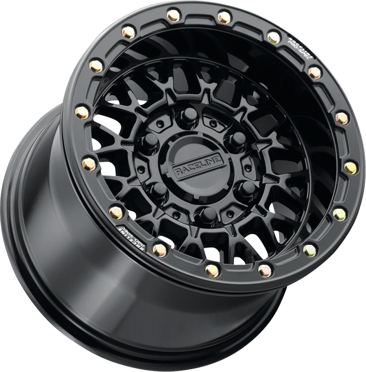 RACELINE WHEELS Wheel - Omega Beadlock - Front/Rear - Black with Gloss Black Ring - 15x6.5 - 6/5.5 - +74 mm A15GB-56560+74