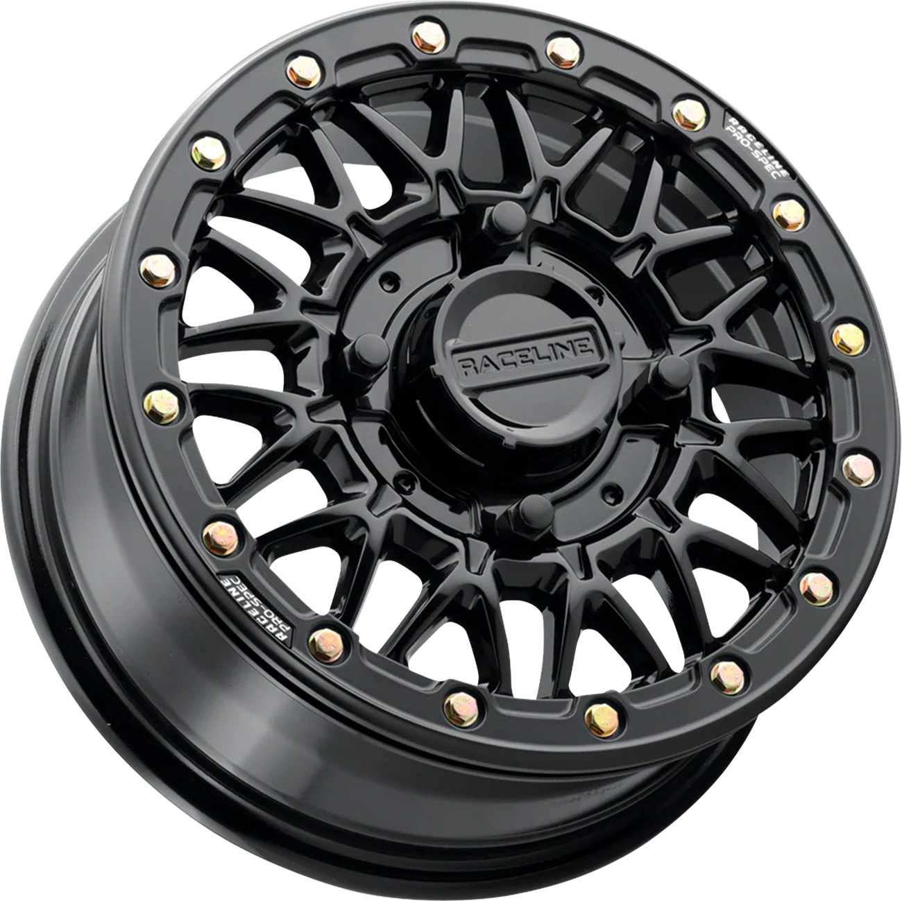 RACELINE WHEELS Wheel - Omega Beadlock - Front/Rear - Black with Gloss Black Ring - 15x7 - 4/137 - +38 mm A15GB-57037+38