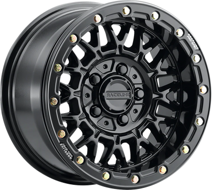 RACELINE WHEELS Wheel - Omega Beadlock - Front/Rear - Black with Gloss Black Ring - 15x7 - 5/4.5 - +25 mm A15GB-57012+25