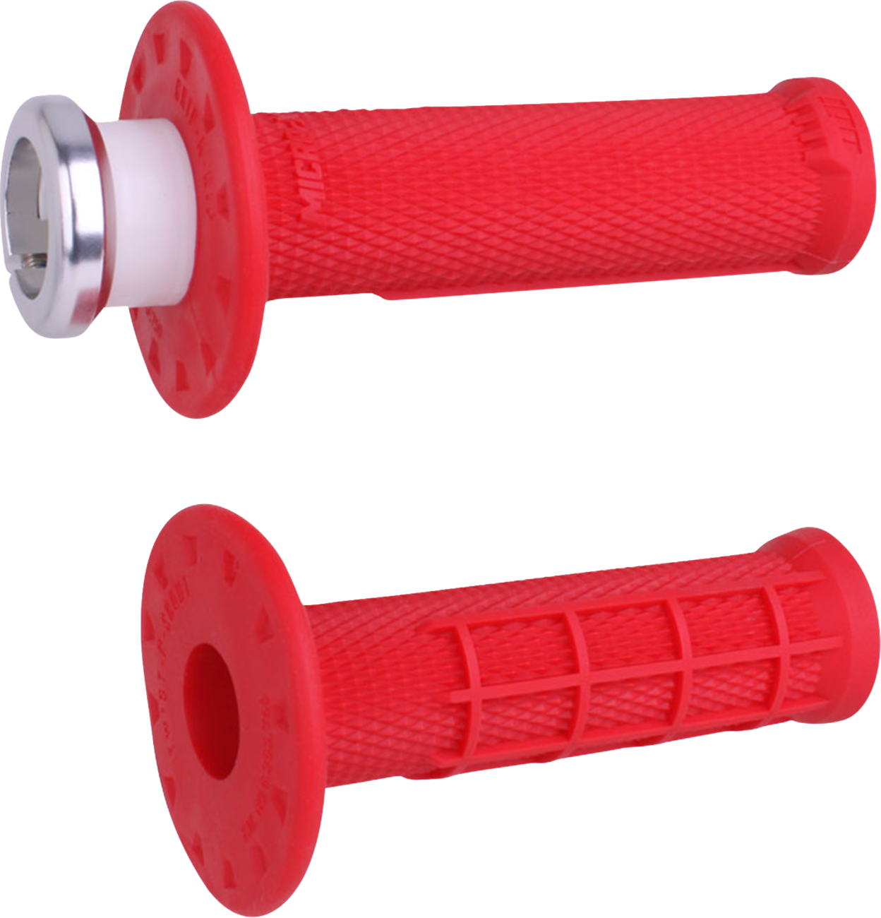 ODI Universal Micro-X Half-Waffle Lock-On Grips - Red H21UMXR