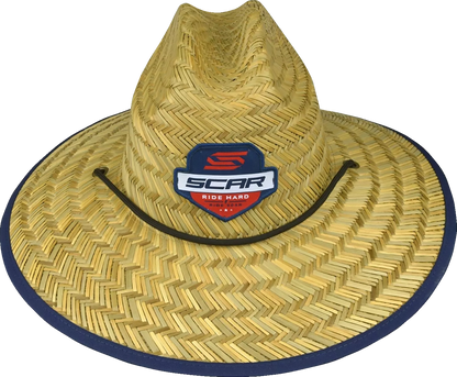 SCAR RACING Straw Hat - Brown/Navy Blue STHAT102