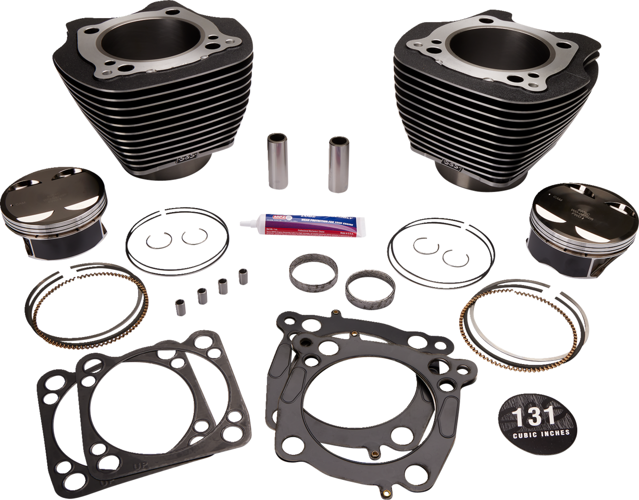 S&S CYCLE 131" Hot Set Up® - 4-5/8" Stroke - Black Granite w/Highlight - M8 320-0623