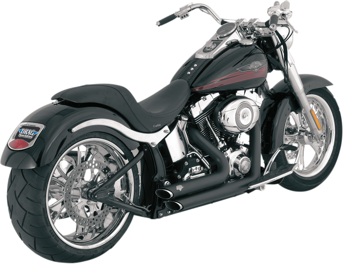 VANCE & HINES Shortshots Staggered Exhaust System - Matte Black Ceramic - Softail 47222