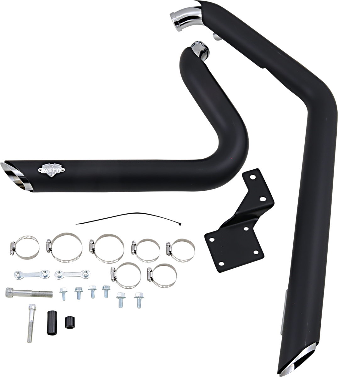 VANCE & HINES Shortshots Staggered Exhaust System - Matte Black Ceramic - Softail 47222