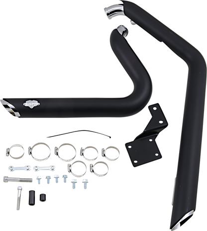 VANCE & HINES Shortshots Staggered Exhaust System - Matte Black Ceramic - Softail 47222