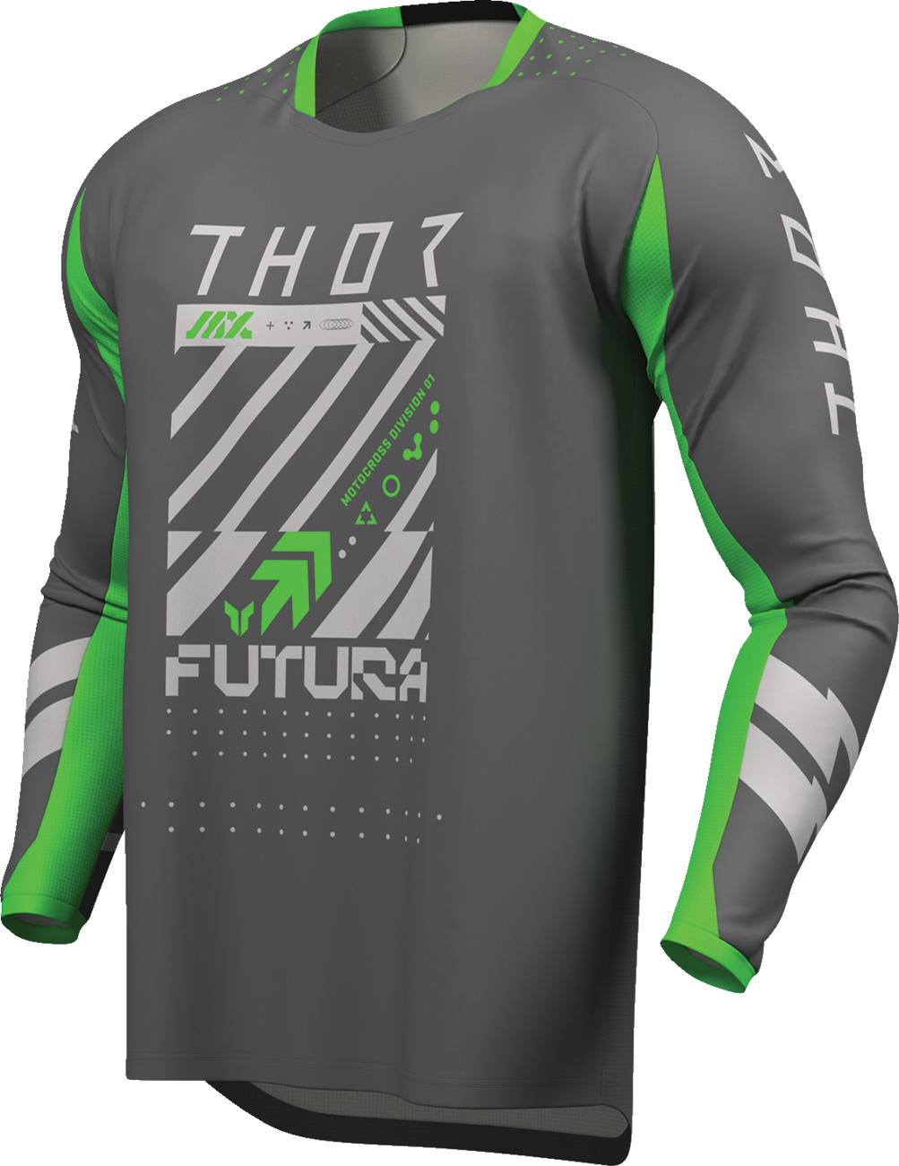 THOR Lauchmode Futura Jersey - Charcoal/Green - Medium 2910-8897