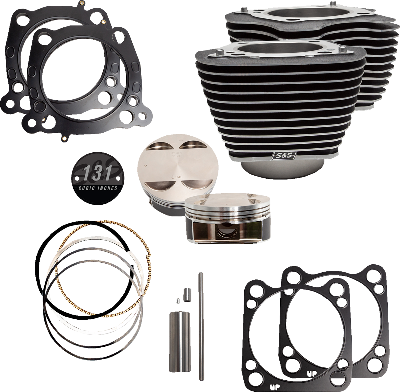 S&S CYCLE 131" Hot Set Up® - 4-5/8" Stroke - Wrinkle Black w/Highlight - M8 320-0621