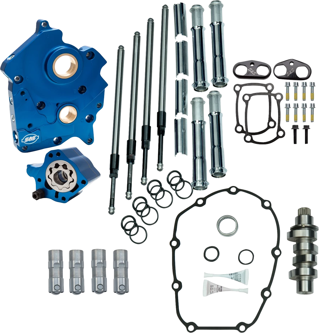 S&S CYCLE Cam Chest - Water Cooled - HPT560 - Chrome Pushrod Tubes - VVT M8 310-1432