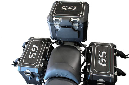 TechSpec Pannier Lid Guards for the BMW R 1200 / 1250 GS (14+) BLACK on GRAY, COMBO KIT, RIGHT, LEFT & TAIL