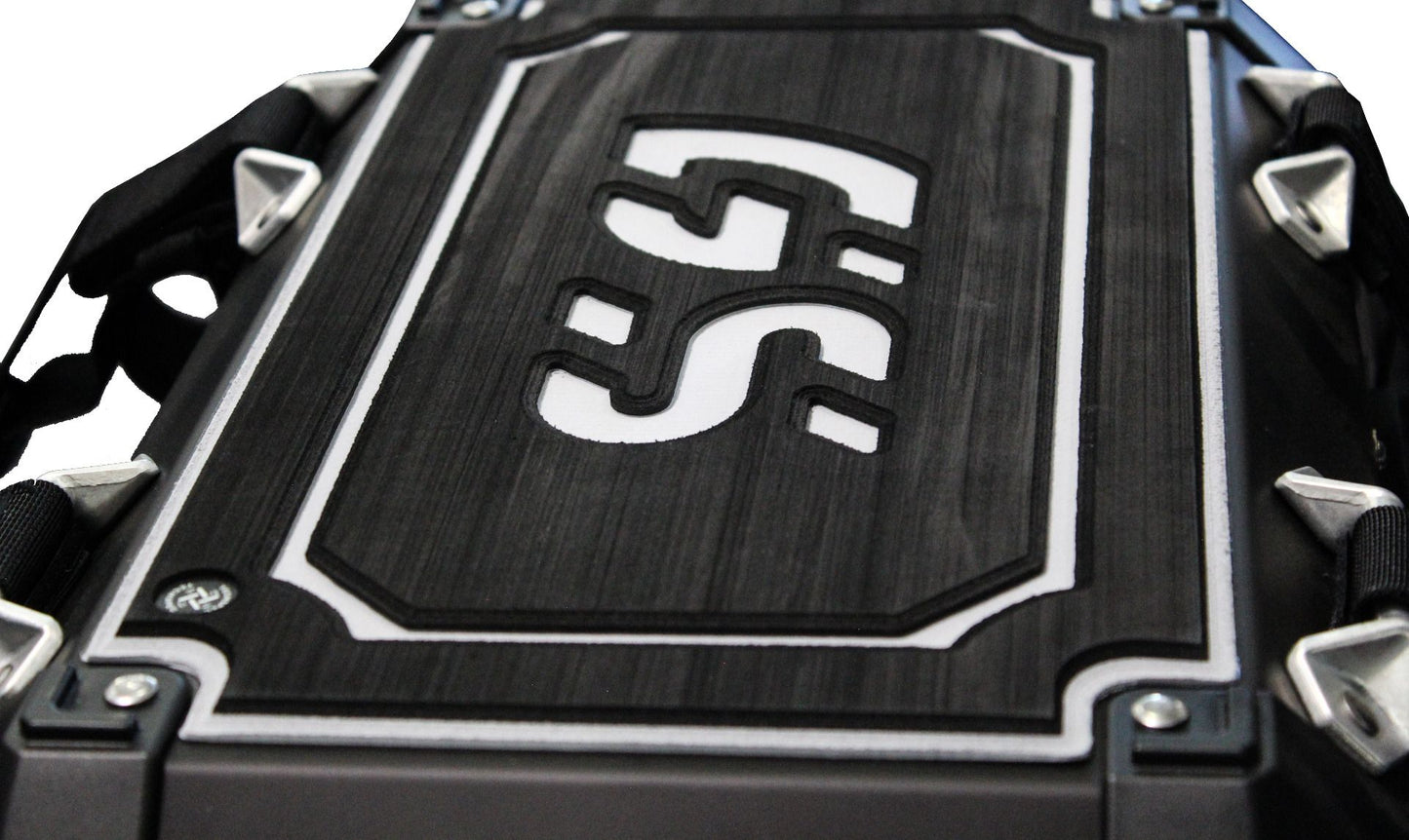 TechSpec Pannier Guards for the BMW R 1200 / 1250 GS (14-24) Left - 44Itr, and Right - 36Itr - Black / Gray