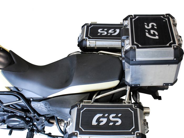 TechSpec Pannier Lid Guards for the BMW R 1200 / 1250 GS (14+) BLACK on GRAY, COMBO KIT, RIGHT, LEFT & TAIL