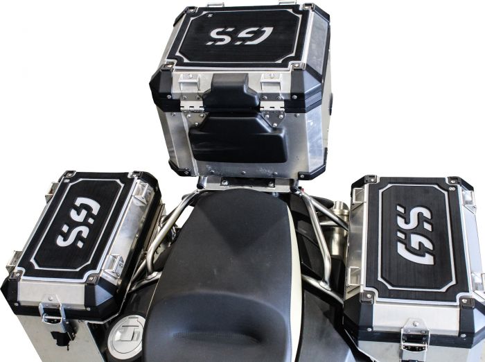 TechSpec Pannier Lid Guards for the BMW R 1200 / 1250 GS (14+) BLACK on GRAY, COMBO KIT, RIGHT, LEFT & TAIL