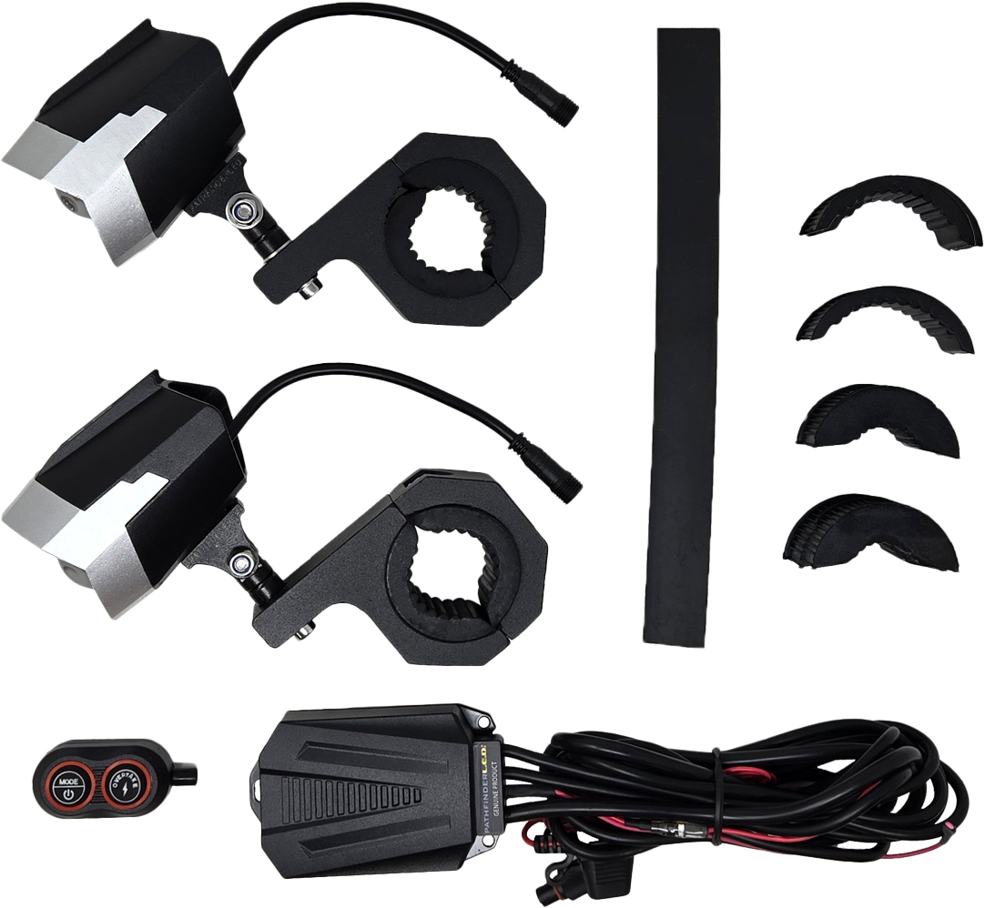 Dual Switchback Led Lights Silver/Blk Wireless Remote Pr