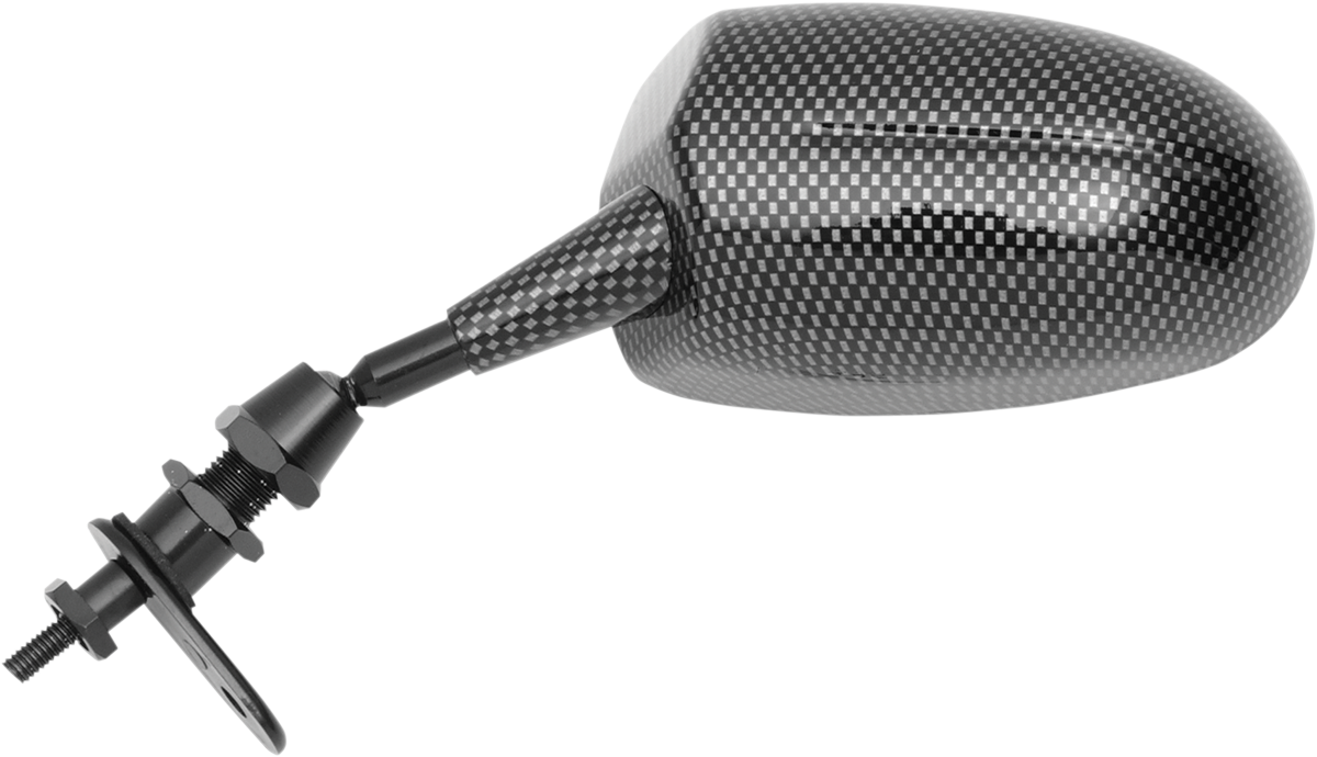 PARTS UNLIMITED Mirror - Side View - Teardrop - Carbon Fiber - Left - Each KA92-1LH