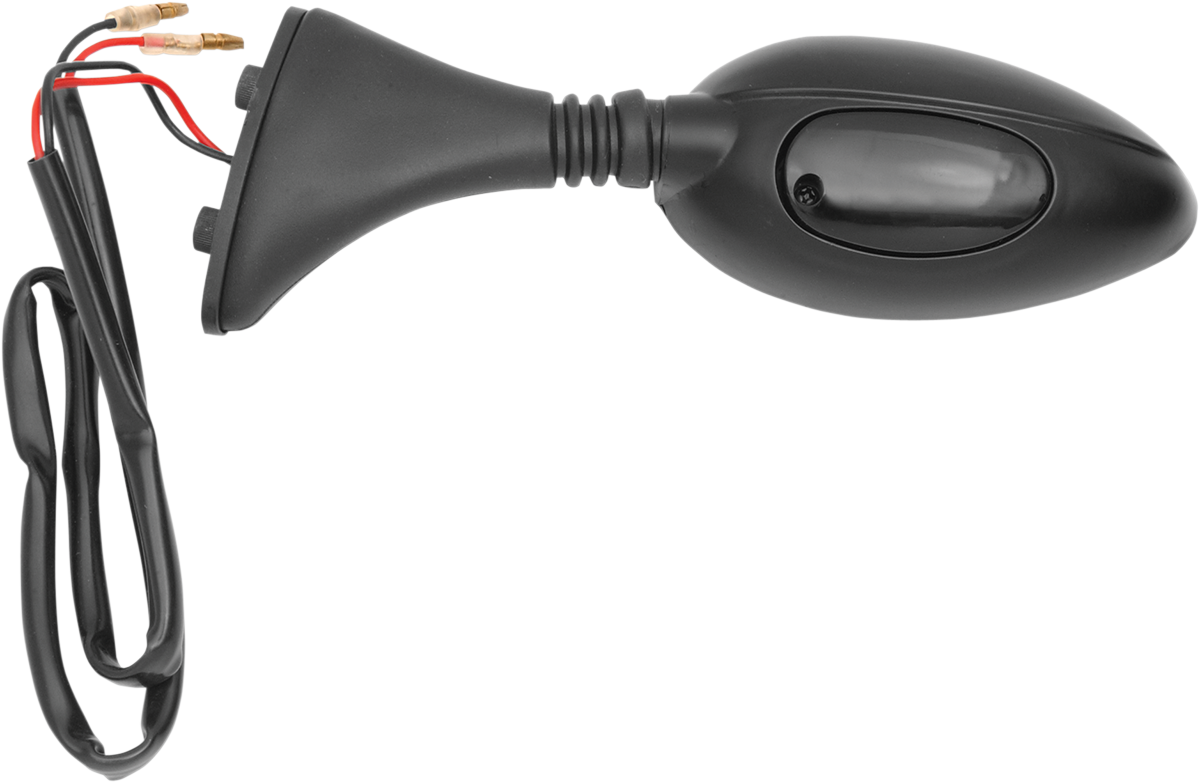PARTS UNLIMITED Mirror with Marker Lights - Side View - Teardrop - Black - Left - Each KA94ALH