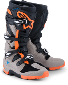 Tech 7 Enduro Blk/Warm Gry/Orange Fluo 9
