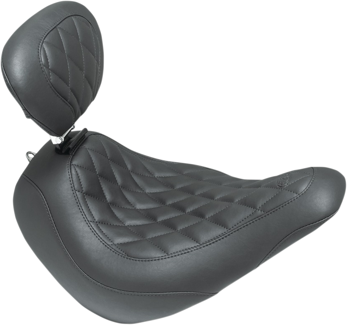 MUSTANG Wide Tripper™ Seat - with Driver's Backrest - Diamond Stitching 83043