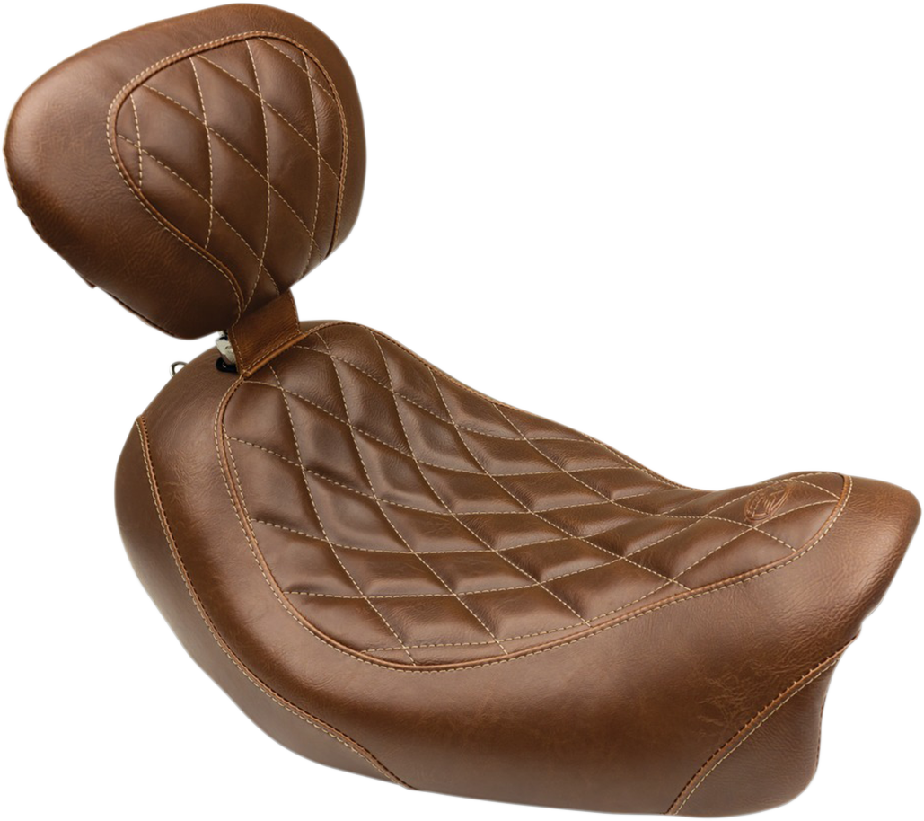MUSTANG Seat - Wide Tripper™ Solo - with Backrest - Diamond - Brown 79797