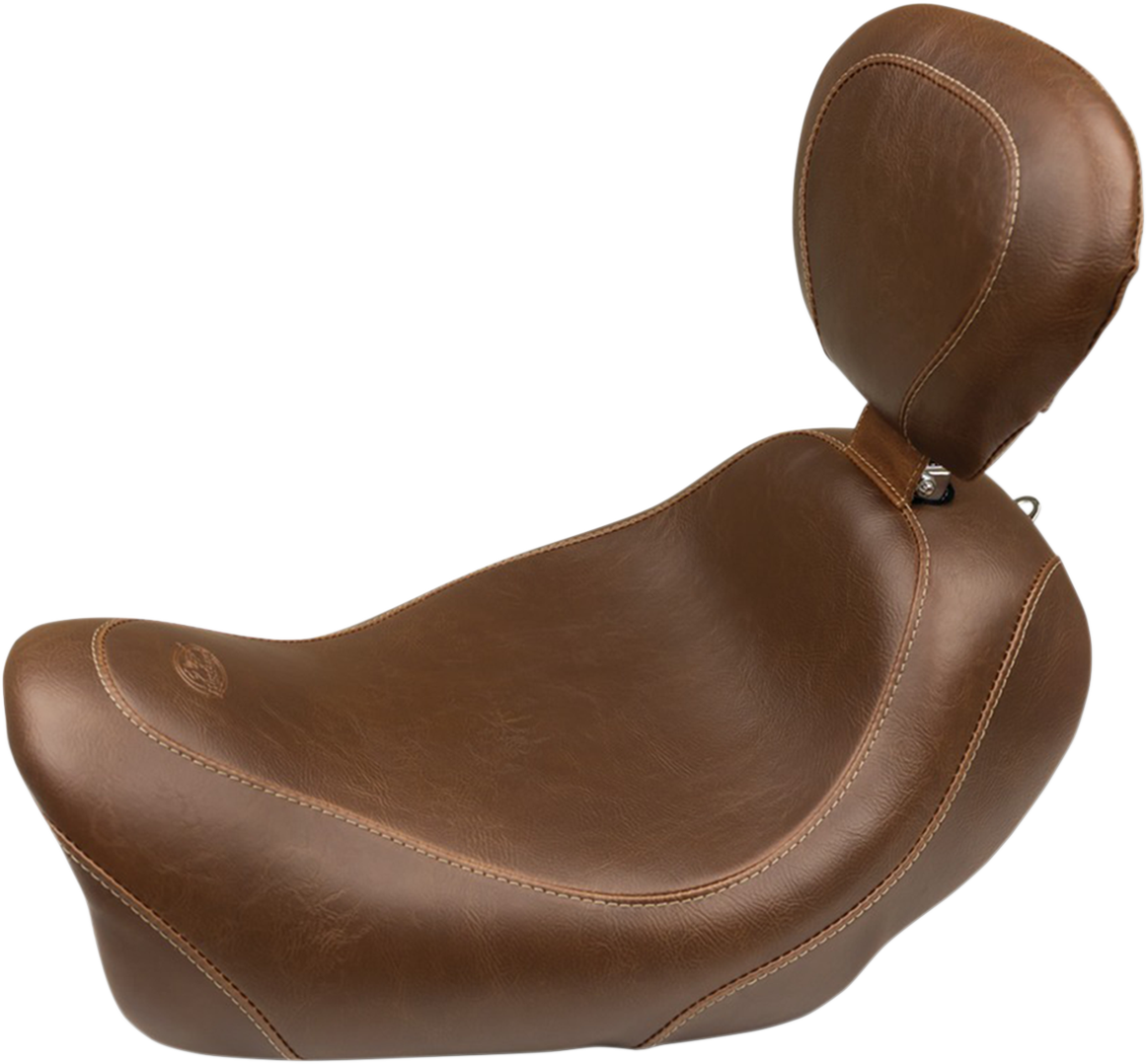 MUSTANG Seat - Wide Tripper™ Solo - with Backrest - Smooth - Brown 79796