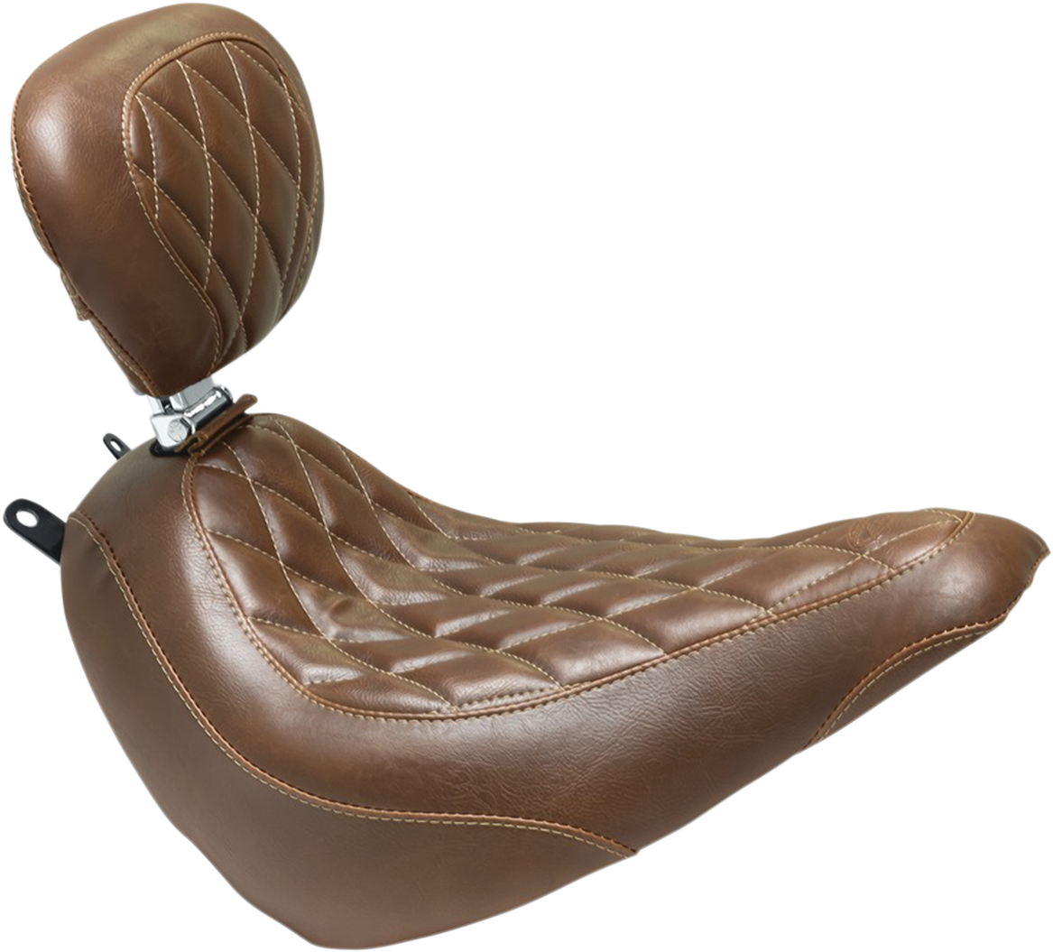 MUSTANG Seat - Wide Tripper™ Solo - with Backrest - Diamond - Brown 83004