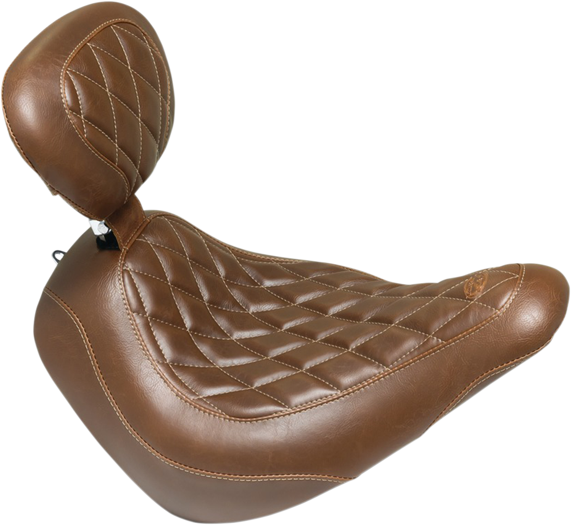 MUSTANG Seat - Wide Tripper™ Solo - with Backrest - Diamond - Brown 83040