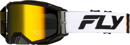 Zone Pro Goggle White/Blk/Gold W/ Gold Mirror/Smoke Lens